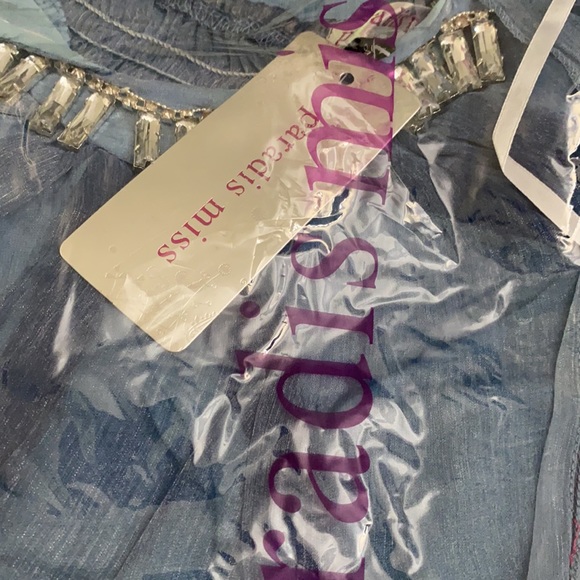 Blue Dress Gem Halter Layered - Picture 4 of 4